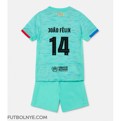 Camiseta Barcelona Joao Felix #14 Tercera Equipación para niños 2023-24 manga corta (+ pantalones cortos)